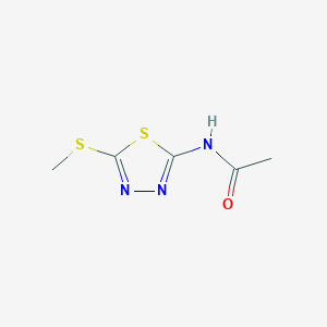 molecular formula C5H7N3OS2 B043262 N-[5-(Methylsulfanyl)-1,3,4-thiadiazol-2-yl]acetamide CAS No. 38583-51-6