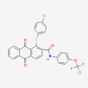 molecular formula C28H15Cl2F2NO4S B4326506 N-{4-[CHLORO(DIFLUORO)METHOXY]PHENYL}-1-[(4-CHLOROPHENYL)SULFANYL]-9,10-DIOXO-9,10-DIHYDRO-2-ANTHRACENECARBOXAMIDE 