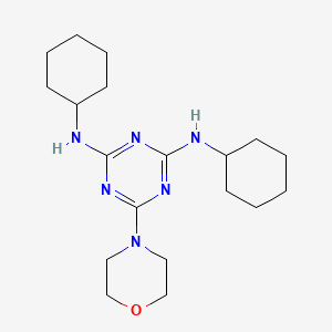 molecular formula C19H32N6O B4326759 N-CYCLOHEXYL-N-[4-(CYCLOHEXYLAMINO)-6-MORPHOLINO-1,3,5-TRIAZIN-2-YL]AMINE 