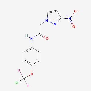 molecular formula C12H9ClF2N4O4 B4326884 N-[4-(CHLORODIFLUOROMETHOXY)PHENYL]-2-(3-NITRO-1H-PYRAZOL-1-YL)ACETAMIDE 