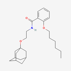 molecular formula C25H37NO3 B4327516 N-[2-(ADAMANTAN-1-YLOXY)ETHYL]-2-(HEXYLOXY)BENZAMIDE 