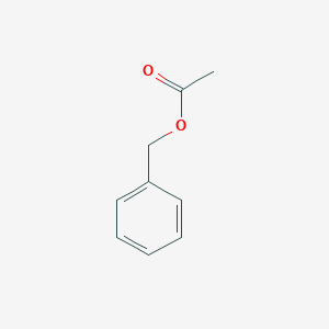 molecular formula C9H10O2<br>CH3COOCH2C6H5<br>CH3COOCH2C6H5<br>C9H10O2 B043277 Benzyl acetate CAS No. 140-11-4