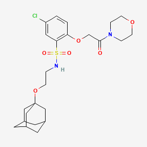 molecular formula C24H33ClN2O6S B4327817 N-[2-(ADAMANTAN-1-YLOXY)ETHYL]-5-CHLORO-2-[2-(MORPHOLIN-4-YL)-2-OXOETHOXY]BENZENE-1-SULFONAMIDE 