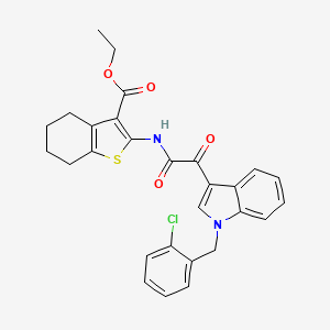 molecular formula C28H25ClN2O4S B4327860 ethyl 2-({[1-(2-chlorobenzyl)-1H-indol-3-yl](oxo)acetyl}amino)-4,5,6,7-tetrahydro-1-benzothiophene-3-carboxylate 