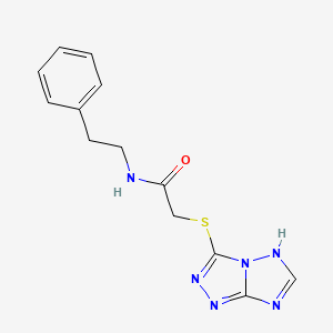molecular formula C13H14N6OS B4327911 N-(2-phenylethyl)-2-(7H-[1,2,4]triazolo[4,3-b][1,2,4]triazol-3-ylsulfanyl)acetamide 