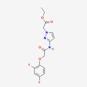 molecular formula C15H15F2N3O4 B4328085 ETHYL 2-(3-{[2-(2,4-DIFLUOROPHENOXY)ACETYL]AMINO}-1H-PYRAZOL-1-YL)ACETATE 
