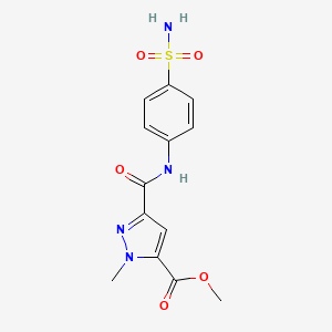 molecular formula C13H14N4O5S B4328204 methyl 1-methyl-3-[(4-sulfamoylphenyl)carbamoyl]-1H-pyrazole-5-carboxylate 