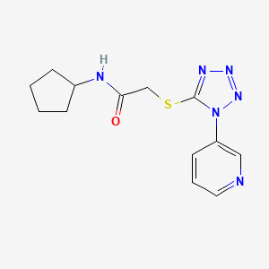 molecular formula C13H16N6OS B4328246 N-CYCLOPENTYL-2-{[1-(PYRIDIN-3-YL)-1H-1,2,3,4-TETRAZOL-5-YL]SULFANYL}ACETAMIDE 