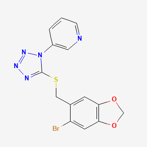 molecular formula C14H10BrN5O2S B4328374 3-(5-{[(6-BROMO-2H-1,3-BENZODIOXOL-5-YL)METHYL]SULFANYL}-1H-1,2,3,4-TETRAZOL-1-YL)PYRIDINE 