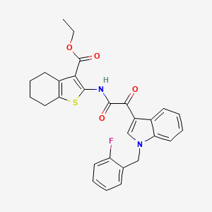 molecular formula C28H25FN2O4S B4328433 ethyl 2-({[1-(2-fluorobenzyl)-1H-indol-3-yl](oxo)acetyl}amino)-4,5,6,7-tetrahydro-1-benzothiophene-3-carboxylate 
