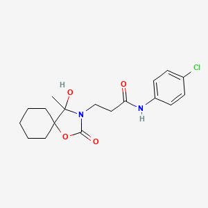 molecular formula C18H23ClN2O4 B4328476 N-(4-CHLOROPHENYL)-3-{4-HYDROXY-4-METHYL-2-OXO-1-OXA-3-AZASPIRO[4.5]DECAN-3-YL}PROPANAMIDE 