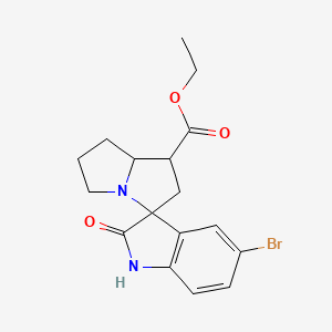 molecular formula C17H19BrN2O3 B4328690 ETHYL 5-BROMO-2-OXO-1,1',2,2',5',6',7',7'A-OCTAHYDROSPIRO[INDOLE-3,3'-PYRROLIZINE]-1'-CARBOXYLATE 
