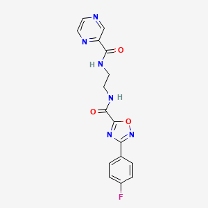 molecular formula C16H13FN6O3 B4328904 N-(2-{[3-(4-FLUOROPHENYL)-1,2,4-OXADIAZOL-5-YL]FORMAMIDO}ETHYL)PYRAZINE-2-CARBOXAMIDE 