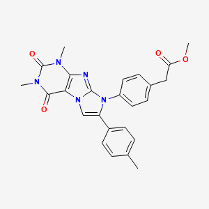 molecular formula C25H23N5O4 B4328928 METHYL 2-{4-[1,3-DIMETHYL-7-(4-METHYLPHENYL)-2,4-DIOXO-1H,2H,3H,4H,8H-IMIDAZO[1,2-G]PURIN-8-YL]PHENYL}ACETATE 