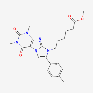 molecular formula C23H27N5O4 B4328930 METHYL 6-[1,3-DIMETHYL-7-(4-METHYLPHENYL)-2,4-DIOXO-1H,2H,3H,4H,8H-IMIDAZO[1,2-G]PURIN-8-YL]HEXANOATE 