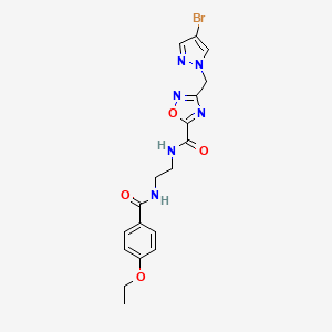 molecular formula C18H19BrN6O4 B4329004 N-[2-({3-[(4-BROMO-1H-PYRAZOL-1-YL)METHYL]-1,2,4-OXADIAZOL-5-YL}FORMAMIDO)ETHYL]-4-ETHOXYBENZAMIDE 