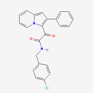 molecular formula C23H17ClN2O2 B4329078 N-[(4-chlorophenyl)methyl]-2-oxo-2-(2-phenylindolizin-3-yl)acetamide 