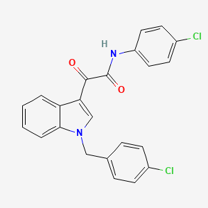molecular formula C23H16Cl2N2O2 B4329111 N-(4-CHLOROPHENYL)-2-{1-[(4-CHLOROPHENYL)METHYL]-1H-INDOL-3-YL}-2-OXOACETAMIDE 