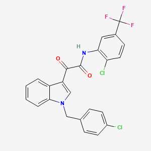 molecular formula C24H15Cl2F3N2O2 B4329147 N-[2-CHLORO-5-(TRIFLUOROMETHYL)PHENYL]-2-{1-[(4-CHLOROPHENYL)METHYL]-1H-INDOL-3-YL}-2-OXOACETAMIDE 