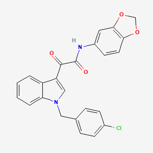 molecular formula C24H17ClN2O4 B4329196 N-(2H-1,3-BENZODIOXOL-5-YL)-2-{1-[(4-CHLOROPHENYL)METHYL]-1H-INDOL-3-YL}-2-OXOACETAMIDE 