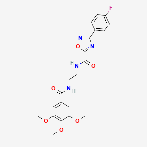 molecular formula C21H21FN4O6 B4329312 N-(2-{[3-(4-FLUOROPHENYL)-1,2,4-OXADIAZOL-5-YL]FORMAMIDO}ETHYL)-3,4,5-TRIMETHOXYBENZAMIDE 