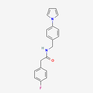 molecular formula C19H17FN2O B4329342 2-(4-FLUOROPHENYL)-N-{[4-(1H-PYRROL-1-YL)PHENYL]METHYL}ACETAMIDE 