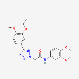 molecular formula C20H21N5O5 B4329380 N-(2,3-DIHYDRO-1,4-BENZODIOXIN-6-YL)-2-[5-(3-ETHOXY-4-METHOXYPHENYL)-2H-1,2,3,4-TETRAZOL-2-YL]ACETAMIDE 
