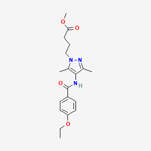 molecular formula C19H25N3O4 B4329409 METHYL 4-[4-(4-ETHOXYBENZAMIDO)-3,5-DIMETHYL-1H-PYRAZOL-1-YL]BUTANOATE 