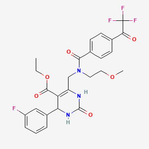 molecular formula C26H25F4N3O6 B4329556 ETHYL 4-(3-FLUOROPHENYL)-6-{[N-(2-METHOXYETHYL)-1-[4-(2,2,2-TRIFLUOROACETYL)PHENYL]FORMAMIDO]METHYL}-2-OXO-1,2,3,4-TETRAHYDROPYRIMIDINE-5-CARBOXYLATE 
