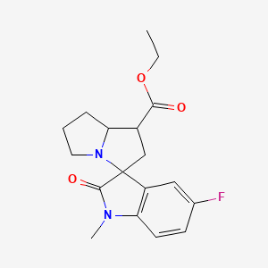molecular formula C18H21FN2O3 B4329619 ETHYL 5-FLUORO-1-METHYL-2-OXO-1,1',2,2',5',6',7',7'A-OCTAHYDROSPIRO[INDOLE-3,3'-PYRROLIZINE]-1'-CARBOXYLATE CAS No. 1005095-76-0