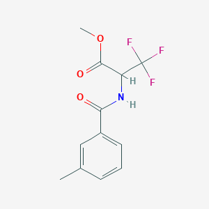 molecular formula C12H12F3NO3 B4329890 methyl 3,3,3-trifluoro-N-[(3-methylphenyl)carbonyl]alaninate 