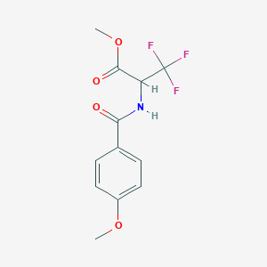 molecular formula C12H12F3NO4 B4329894 METHYL 3,3,3-TRIFLUORO-2-[(4-METHOXYPHENYL)FORMAMIDO]PROPANOATE 