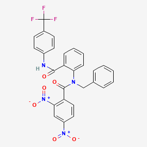 molecular formula C28H19F3N4O6 B4329906 N-benzyl-2,4-dinitro-N-(2-{[4-(trifluoromethyl)phenyl]carbamoyl}phenyl)benzamide 