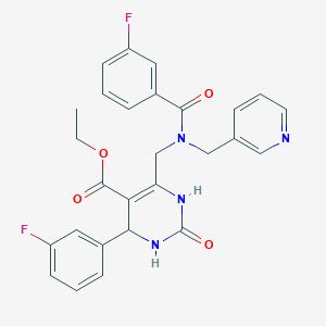 molecular formula C27H24F2N4O4 B4329960 ETHYL 4-(3-FLUOROPHENYL)-6-{[1-(3-FLUOROPHENYL)-N-[(PYRIDIN-3-YL)METHYL]FORMAMIDO]METHYL}-2-OXO-1,2,3,4-TETRAHYDROPYRIMIDINE-5-CARBOXYLATE 