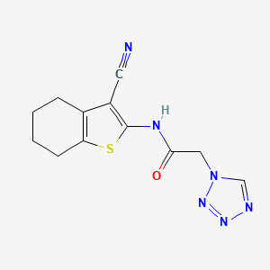 molecular formula C12H12N6OS B4330001 N-(3-CYANO-4,5,6,7-TETRAHYDRO-1-BENZOTHIOPHEN-2-YL)-2-(1H-1,2,3,4-TETRAZOL-1-YL)ACETAMIDE 