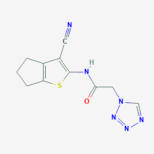 molecular formula C11H10N6OS B4330003 N-{3-CYANO-4H,5H,6H-CYCLOPENTA[B]THIOPHEN-2-YL}-2-(1H-1,2,3,4-TETRAZOL-1-YL)ACETAMIDE 