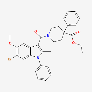molecular formula C31H31BrN2O4 B4330297 ETHYL 1-(6-BROMO-5-METHOXY-2-METHYL-1-PHENYL-1H-INDOLE-3-CARBONYL)-4-PHENYLPIPERIDINE-4-CARBOXYLATE 