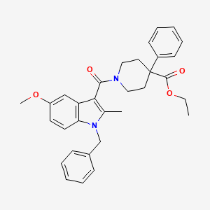 molecular formula C32H34N2O4 B4330303 ETHYL 1-(1-BENZYL-5-METHOXY-2-METHYL-1H-INDOLE-3-CARBONYL)-4-PHENYLPIPERIDINE-4-CARBOXYLATE 