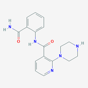 molecular formula C17H19N5O2 B4330407 N-(2-carbamoylphenyl)-2-(piperazin-1-yl)pyridine-3-carboxamide 
