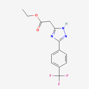 molecular formula C13H12F3N3O2 B4330428 ethyl 2-{5-[4-(trifluoromethyl)phenyl]-4H-1,2,4-triazol-3-yl}acetate 