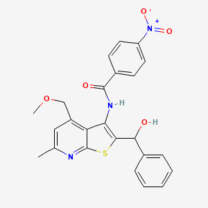 molecular formula C24H21N3O5S B4330607 N-{2-[hydroxy(phenyl)methyl]-4-(methoxymethyl)-6-methylthieno[2,3-b]pyridin-3-yl}-4-nitrobenzamide 