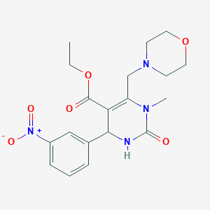 molecular formula C19H24N4O6 B4330620 ETHYL 1-METHYL-6-[(MORPHOLIN-4-YL)METHYL]-4-(3-NITROPHENYL)-2-OXO-1,2,3,4-TETRAHYDROPYRIMIDINE-5-CARBOXYLATE 