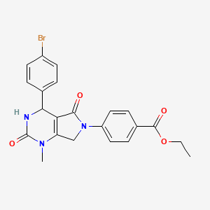 molecular formula C22H20BrN3O4 B4330647 ETHYL 4-[4-(4-BROMOPHENYL)-1-METHYL-2,5-DIOXO-1H,2H,3H,4H,5H,6H,7H-PYRROLO[3,4-D]PYRIMIDIN-6-YL]BENZOATE 