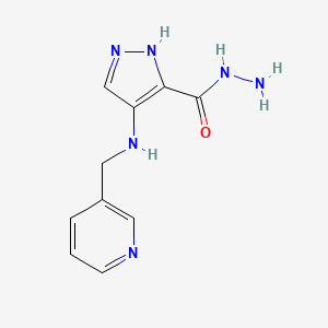 molecular formula C10H12N6O B4330692 4-{[(PYRIDIN-3-YL)METHYL]AMINO}-1H-PYRAZOLE-5-CARBOHYDRAZIDE 