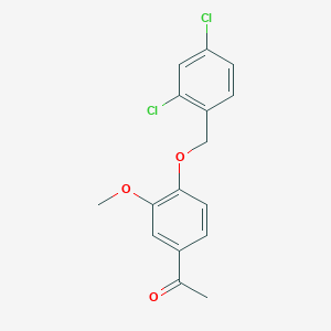 molecular formula C16H14Cl2O3 B4330857 1-{4-[(2,4-DICHLOROPHENYL)METHOXY]-3-METHOXYPHENYL}ETHAN-1-ONE 