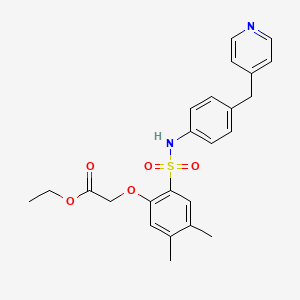 molecular formula C24H26N2O5S B4330940 ETHYL 2-[4,5-DIMETHYL-2-({4-[(PYRIDIN-4-YL)METHYL]PHENYL}SULFAMOYL)PHENOXY]ACETATE 
