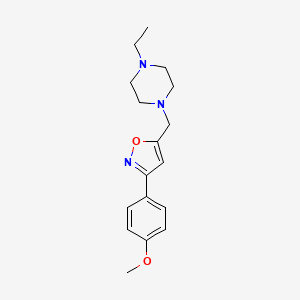 molecular formula C17H23N3O2 B4331100 1-Ethyl-4-{[3-(4-methoxyphenyl)-1,2-oxazol-5-yl]methyl}piperazine CAS No. 893763-13-8