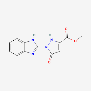 molecular formula C12H10N4O3 B4331126 METHYL 1-(1H-1,3-BENZODIAZOL-2-YL)-5-OXO-2,5-DIHYDRO-1H-PYRAZOLE-3-CARBOXYLATE 