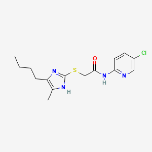 molecular formula C15H19ClN4OS B4331129 2-[(5-butyl-4-methyl-1H-imidazol-2-yl)sulfanyl]-N-(5-chloropyridin-2-yl)acetamide 