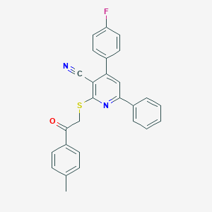 4-(4-Fluorophenyl)-2-{[2-(4-methylphenyl)-2-oxoethyl]sulfanyl}-6-phenylnicotinonitrile